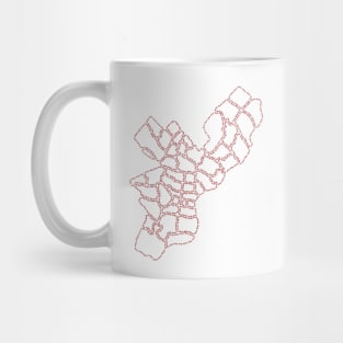 Philadelphia Zipcode Map (red) Mug